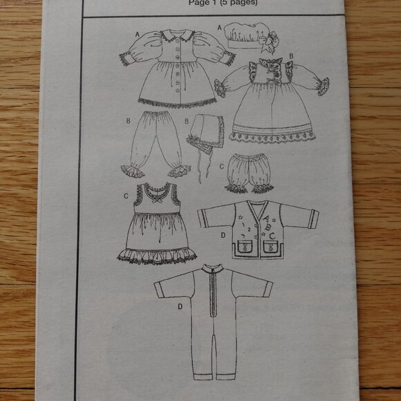 Vintage 23" Doll Clothes Sewing Pattern Prairie Pioneer Dress Modern Outfit 6373 - Picture 7 of 8